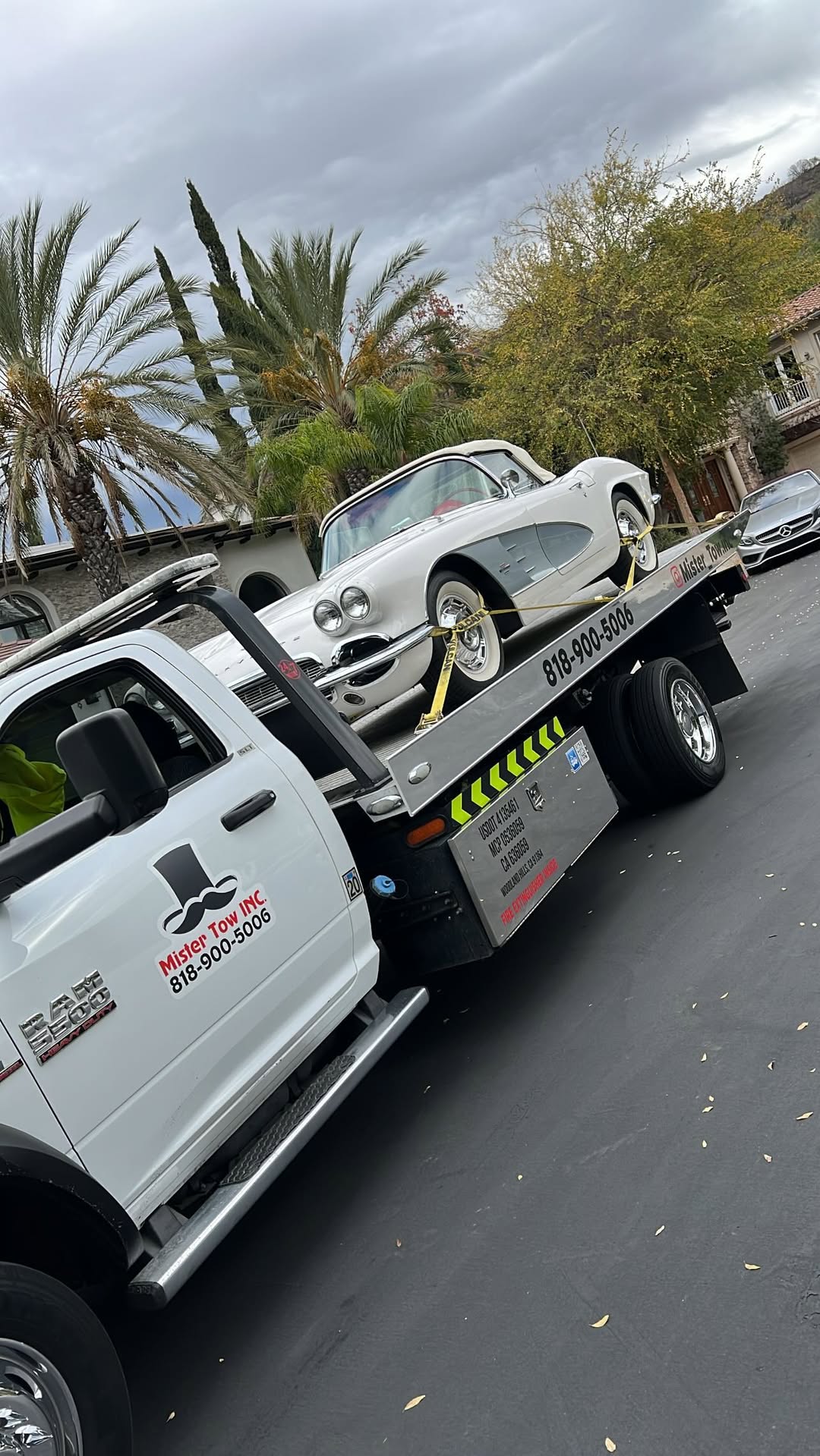 Tow truck loading a car